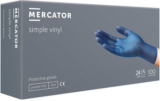 Rukavice S Vinyl modré nepudrované 100ks - Úklidové a ochranné pomůcky Rukavice jednorázové vinyl
